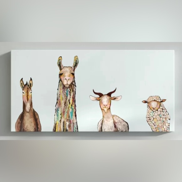 Eli Halpin Wall Decor Donkey Llama Goat Sheep Canvas Poshmark